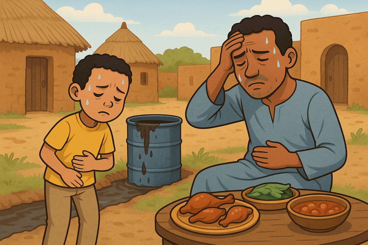 رسم توضيحي لمرض التيفوئيد